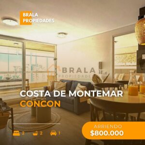 Arriendo departamento Costa de Montemar, Concon