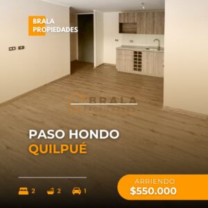 Arriendo departamento Paso Hondo, Quilpué