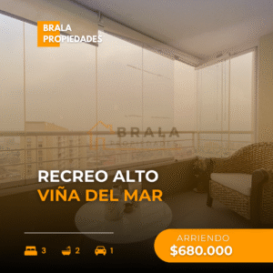 Arriendo Recreo, vista a la bahía Valpo/Viña