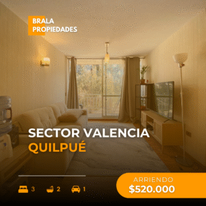 Arriendo departamento Sector Valencia, Quilpué